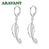 925 Silver Leaf Drop Earrings For Women Jewelry