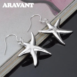 925 Silver Starfish Drop Earring For Women Girls