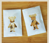 100pcs Bear Biscuit Bags 7.5x10cm Cookie Plastic Bags