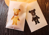 100pcs Bear Biscuit Bags 7.5x10cm Cookie Plastic Bags