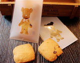 100pcs Bear Biscuit Bags 7.5x10cm Cookie Plastic Bags