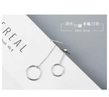 925 Silver Asymmetric Circle Stud Earrings Wedding Jewelry