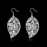 925 Sterling Silver Leaf Earrings Wedding Jewelry Gift