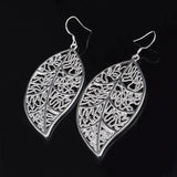 925 Sterling Silver Leaf Earrings Wedding Jewelry Gift