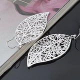925 Sterling Silver Leaf Earrings Wedding Jewelry Gift