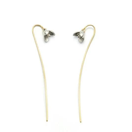 925 Silver Magnolia Flowers Earrings For Women