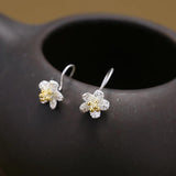 925 Sterling Silver Flower Earrings Prevent Allergy Silver 925 Earings