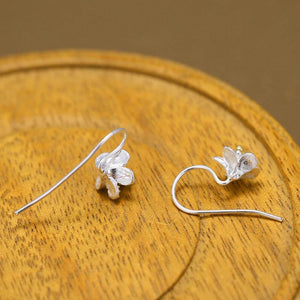 925 Sterling Silver Flower Earrings Prevent Allergy Silver 925 Earings