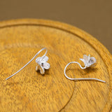 925 Sterling Silver Flower Earrings Prevent Allergy Silver 925 Earings
