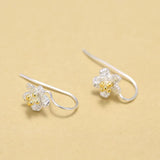 925 Sterling Silver Flower Earrings Prevent Allergy Silver 925 Earings
