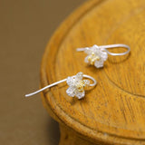 925 Sterling Silver Flower Earrings Prevent Allergy Silver 925 Earings