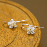 925 Sterling Silver Flower Earrings Prevent Allergy Silver 925 Earings
