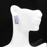 Pink Tourmaline Tanzanite CZ Silver Earrings