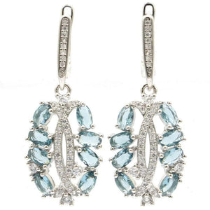 Romantic Violet Tanzanite London Topaz CZ Silver Earrings