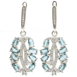 Romantic Violet Tanzanite London Topaz CZ Silver Earrings