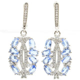 Romantic Violet Tanzanite London Topaz CZ Silver Earrings