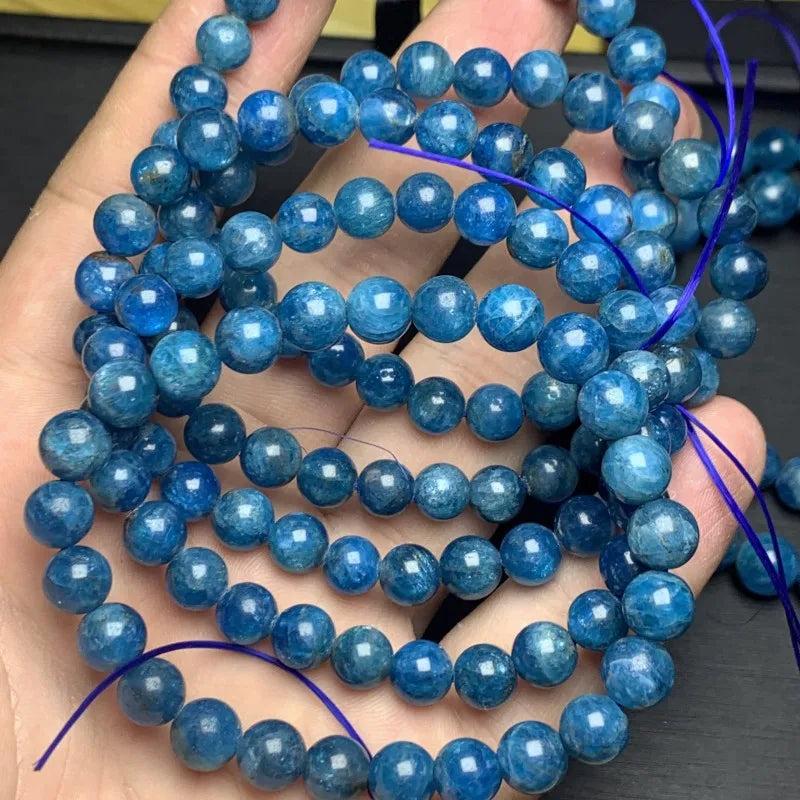 Natural Apatite Bead Bracelet 6mm 8mm 10mm Round Bead 18cm