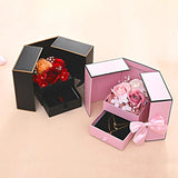 Eternal Soap Rose Flower with Drawer Necklace Jewelry Packaging Double Door Boxe