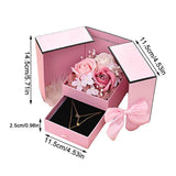Eternal Soap Rose Flower with Drawer Necklace Jewelry Packaging Double Door Boxe