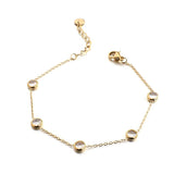 Stainless Steel CZ Bracelet Golden Chain Femme Pulseras