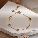 Stainless Steel CZ Bracelet Golden Chain Femme Pulseras