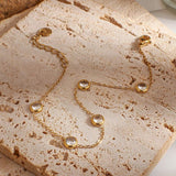 Stainless Steel CZ Bracelet Golden Chain Femme Pulseras
