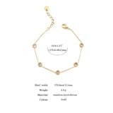 Stainless Steel CZ Bracelet Golden Chain Femme Pulseras