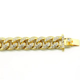 Cuban Chain Bracelet Silver Rhinestone Punk Hip Hop Jewelry