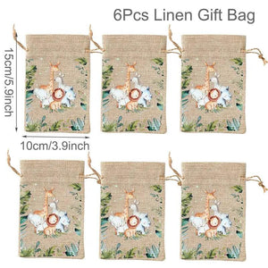 6pcs Jungle Animals Candy Bags Safari Birthday Party Decoration