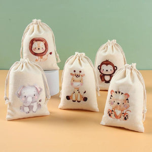 6pcs Jungle Animals Candy Bags Safari Birthday Party Decoration