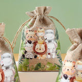 6pcs Jungle Animals Candy Bags Safari Birthday Party Decoration