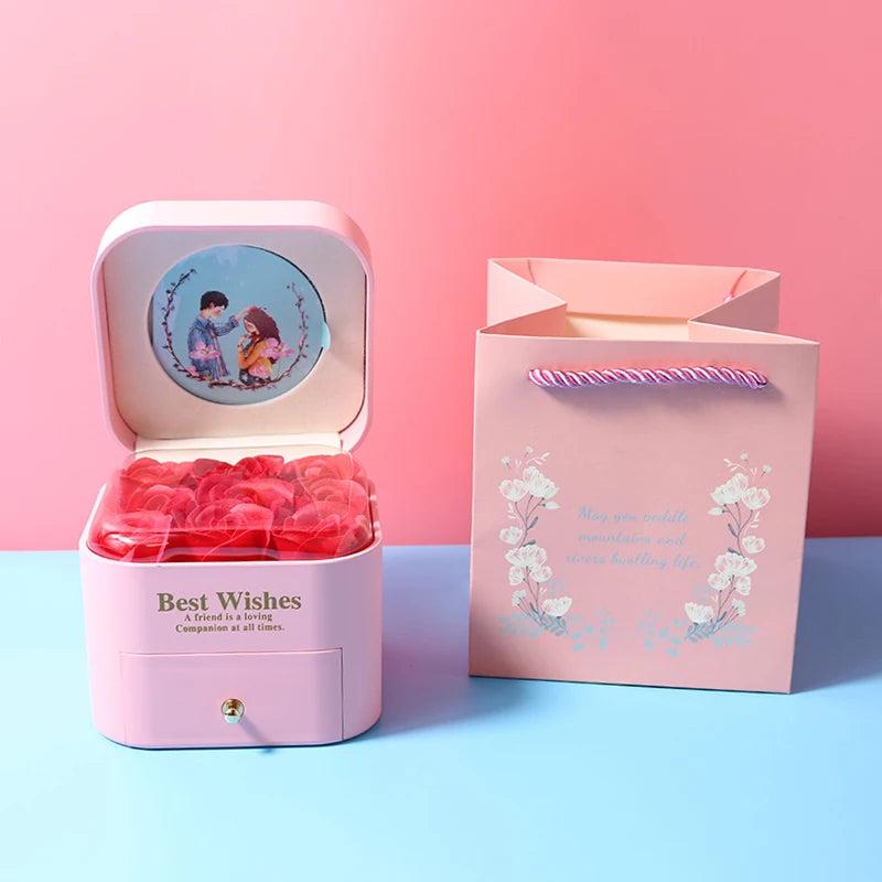 Soap Rose Flower Jewelry Gift Box Wedding Couple Packaging