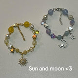 Sun Moon Couples Beaded Bracelets Set