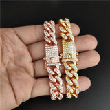 Cuban Link Chain Bracelets Rhinestone Iced Out Punk Wristband Jewelry Gift