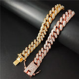 Cuban Link Chain Bracelets Rhinestone Iced Out Punk Wristband Jewelry Gift