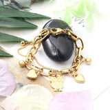Heart Charm Bracelet for Women Owl Cuban Link Chain Party Jewelry