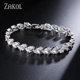 Leaf Bracelets Bangles Cubic Zirconia Bridal Wedding Jewelry
