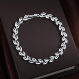 Leaf Bracelets Bangles Cubic Zirconia Bridal Wedding Jewelry