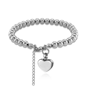 Personalized Engraved Heart Ashes Holder Cremation Bracelet