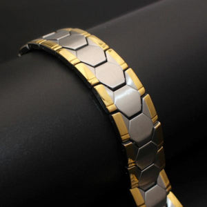 Men's Square Bracelet Germanium Magnet 4-in-1 Wide