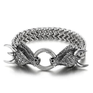 Men's Stainless Steel Fire Faucet Ring Braided Bracelet