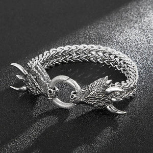Men's Stainless Steel Fire Faucet Ring Braided Bracelet