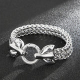 Men's Stainless Steel Fire Faucet Ring Braided Bracelet