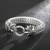 Men's Stainless Steel Fire Faucet Ring Braided Bracelet