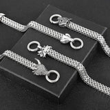 Men's Stainless Steel Fire Faucet Ring Braided Bracelet