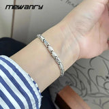 Mewanry Silver Zircon Bracelet Vintage Birthday Jewelry