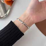 Mewanry Silver Zircon Bracelet Vintage Birthday Jewelry