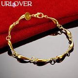 24K Full Water Droplet Link Chain Bracelet for Woman Party Wedding