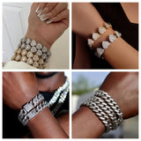Heart Shape Miami Cuban Chain Bracelet Iced Out Punk