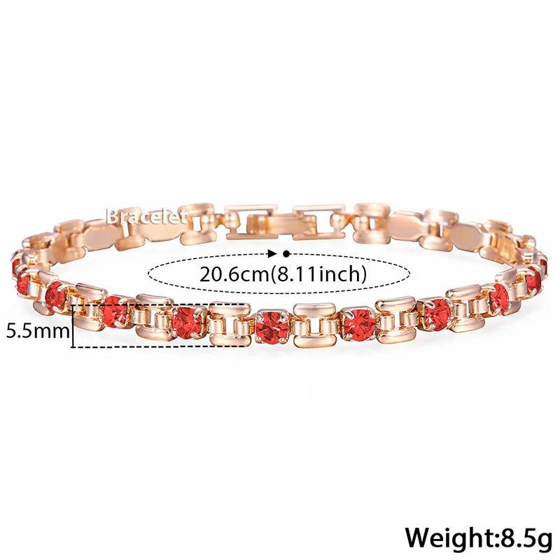 Rose Gold CZ Link Bracelet for Women 20.6cm GBM101